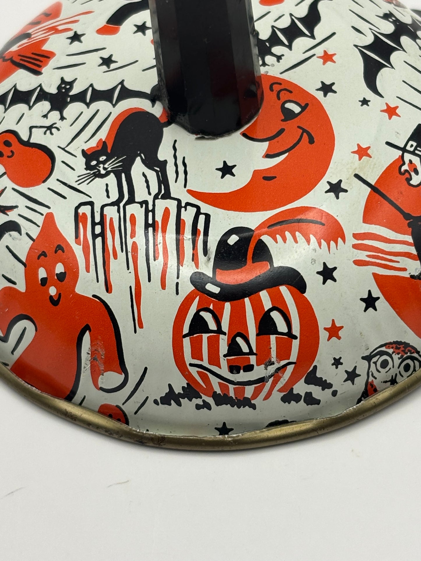 1960s Tin Bell Halloween Noisemaker