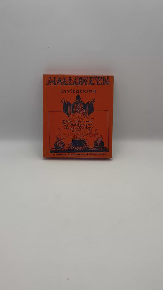 Vintage Halloween 1920s Boxed Set of Novelty Invitations and Envelopes